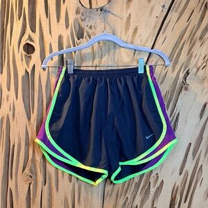 Nike Women’s Dri-Fit Black Athletic Shorts with Neon Yellow Trim. Size: S
